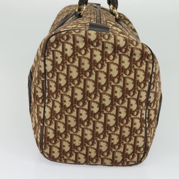 DIOR Trotter Canvas Boston Bag Brown Gold - Picture 5 of 12